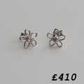 9ct and diamond flower earrings
