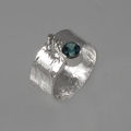 Zircon, diamond silver ring