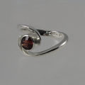 Garnet and silver ring
