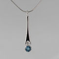  Dropper blue topaz silver necklace 
