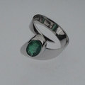 White gold emerald dress ring