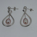 Silver cultured pearl earrings
