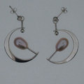 Silver cultured pearl earrings