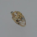 Citrine, diamond gold dress ring