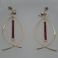 Ruby and gold earrings
