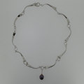 Silver black pearl necklace