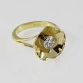 18ct gold diamond reflective pan ring