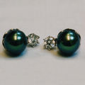 Pearl diamond earrings