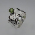 Silver peridot ring