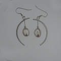 Silver pearl earrings