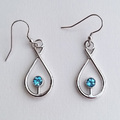 Blue topaz silver halter earrings