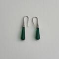Green onyx silver earrings