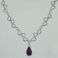 Wave design pink sapphire necklace