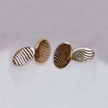 Yellow gold textured cufflinks