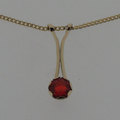 9ct yellow gold fire opal necklace