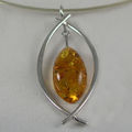 Amber sterling silver necklace