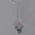 Blue white zircon necklace
