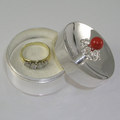Silver ring box interior