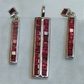 Ruby earrings and necklace