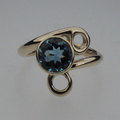 Aquamarine gold Celtic influence ring