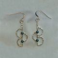 Silver cultured pearl earrings