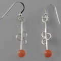 Silver and coral earrings