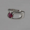 Platinum and ruby engagement ring
