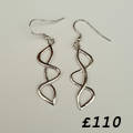 Double wave silver earrings