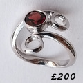 Garnet circles ring