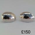 Reticulated silver stud earrings