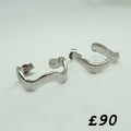 Silver wave stud earrings