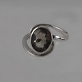 Silver and smokey quartz dress ring