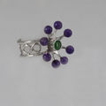 Tsavorite and amethyst bead ring 